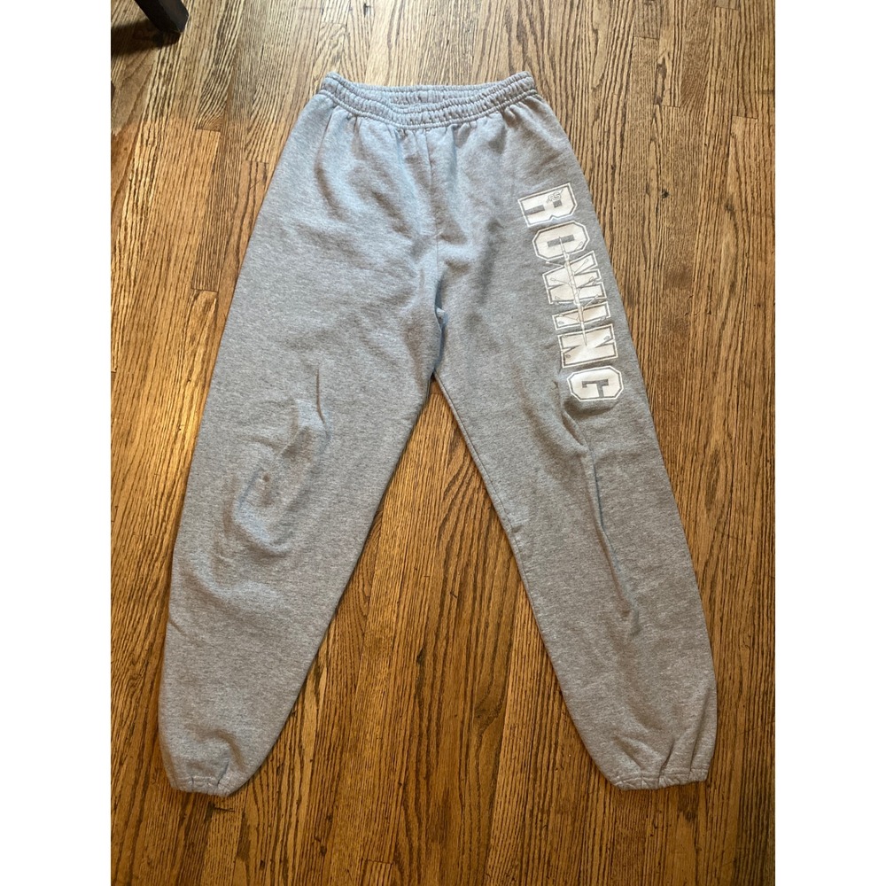 Gildan Heavy Blend Rowing Graphic Sweatpants Mens Medium Gray Joggers Collegiate